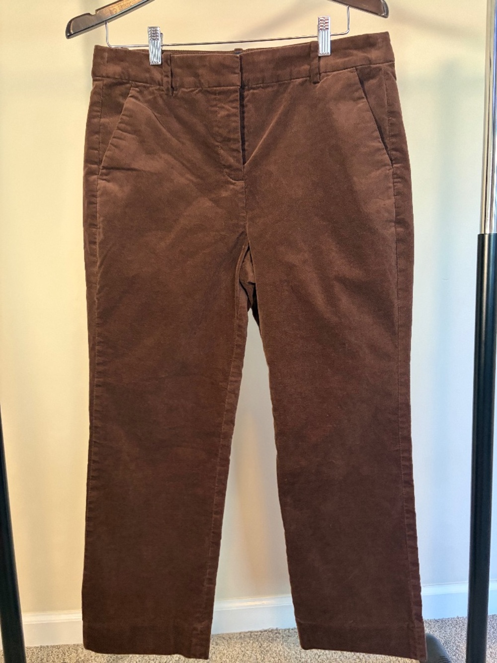 JCrew Kallie Pant rich chocolate velvet 12P